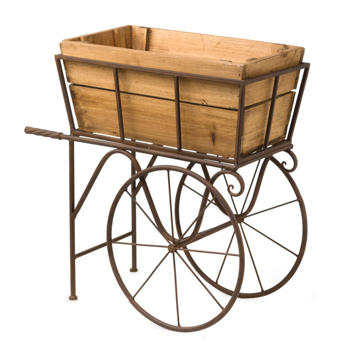 Plow & Hearth Wooden Wagon Plant Stand Wayfair